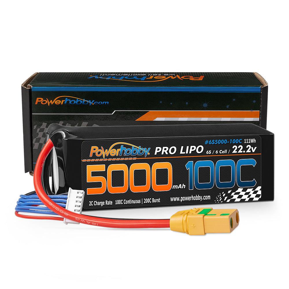 Powerhobby 6s 22.2v 5000mah 100c Lipo Battery w XT90 Plug Soft Case