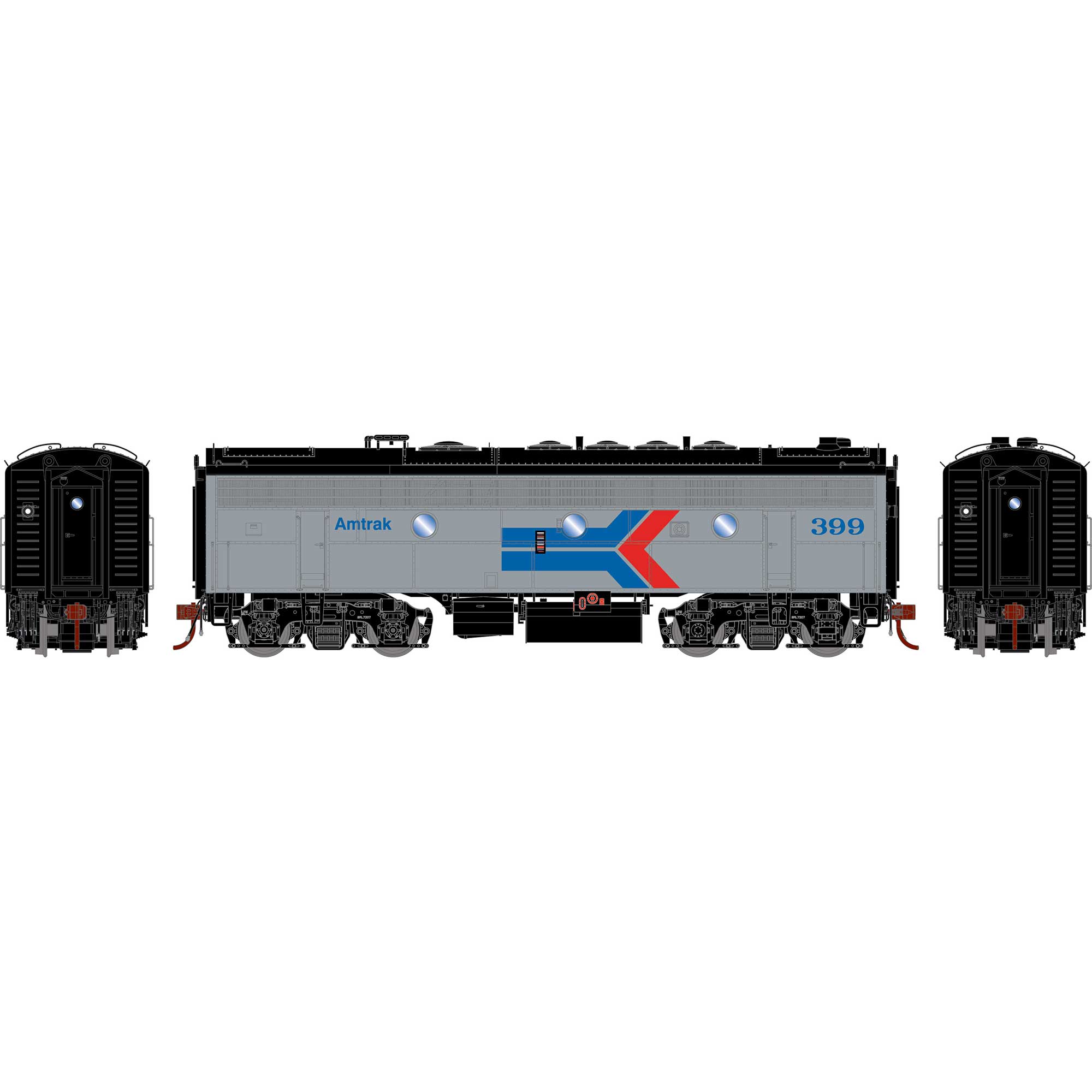 HO F7B Locomotive with DCC & Sound, AMTK #399