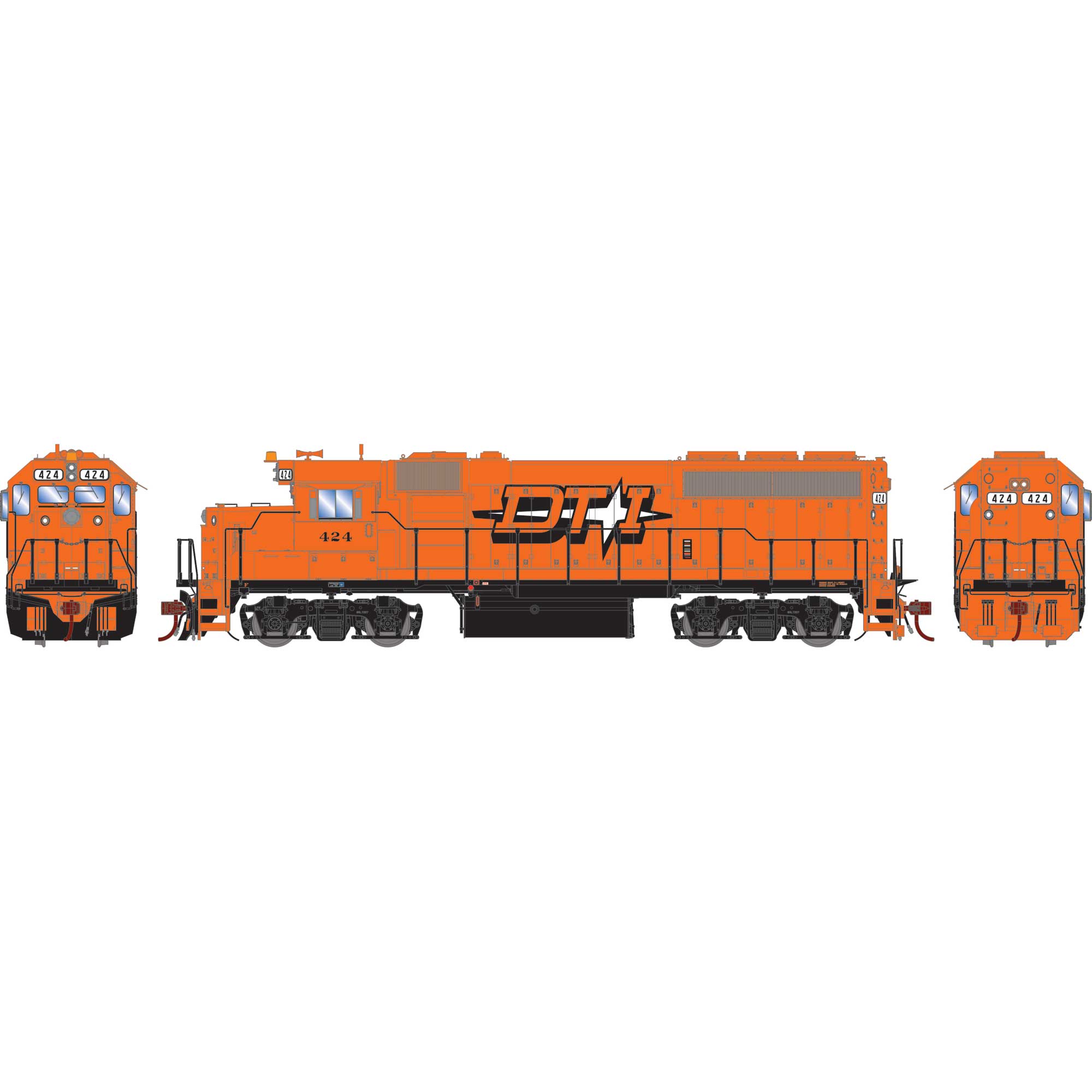 HO GP40-2 Locomotive with DCC & Sound, DT&I #424