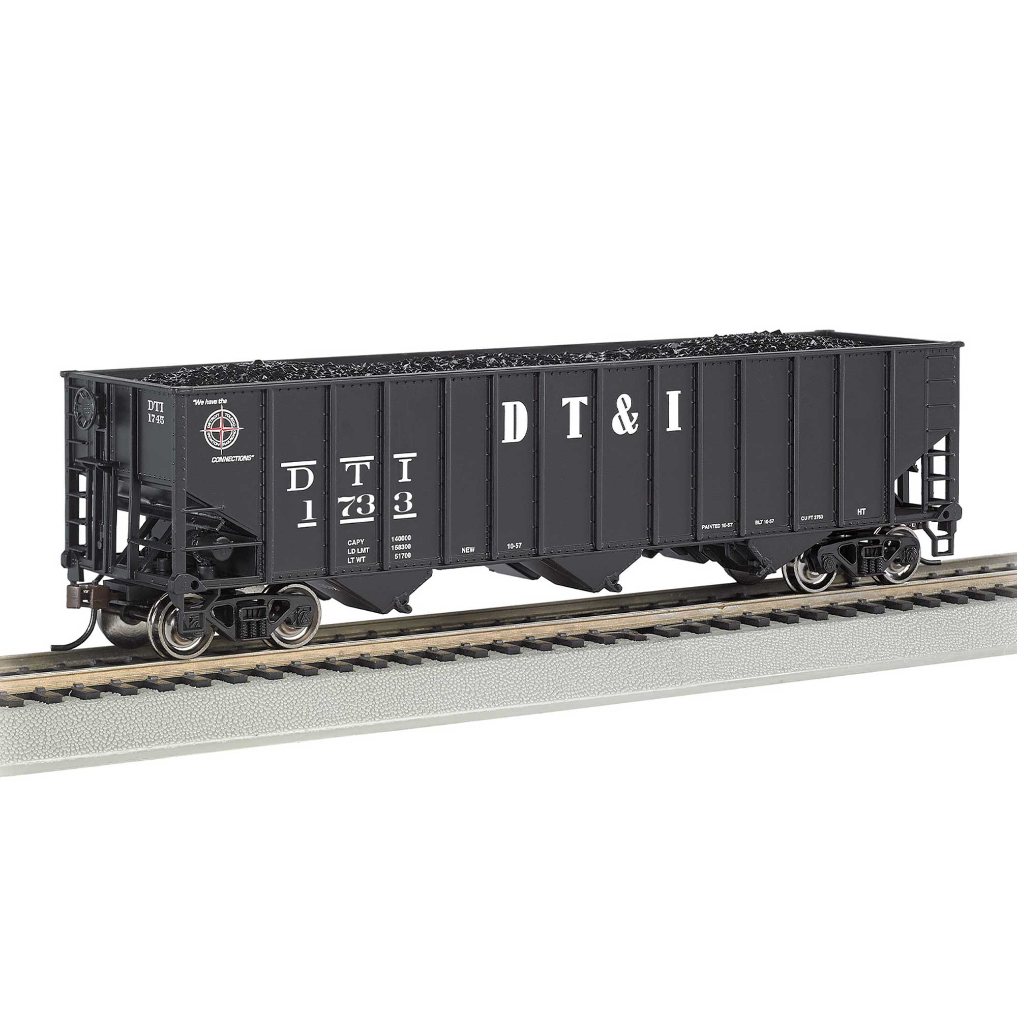 HO 100-Ton Bethlehem Steel Three Bay Hopper – Detroit, Toledo, & Ironton #1733