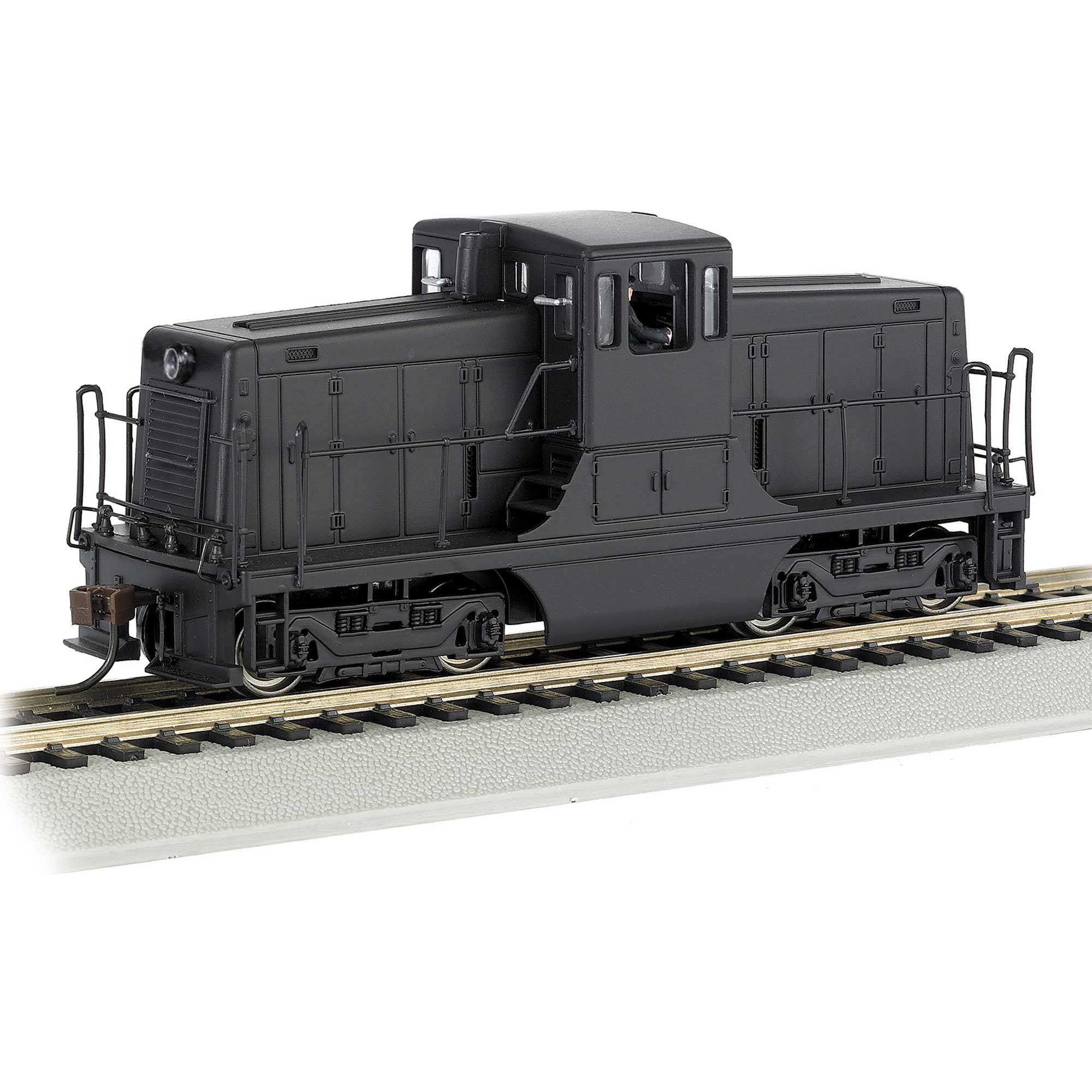 HO GE 44-Ton Switcher Locomotive w/ DCC – Painted, Unlettered (Black)