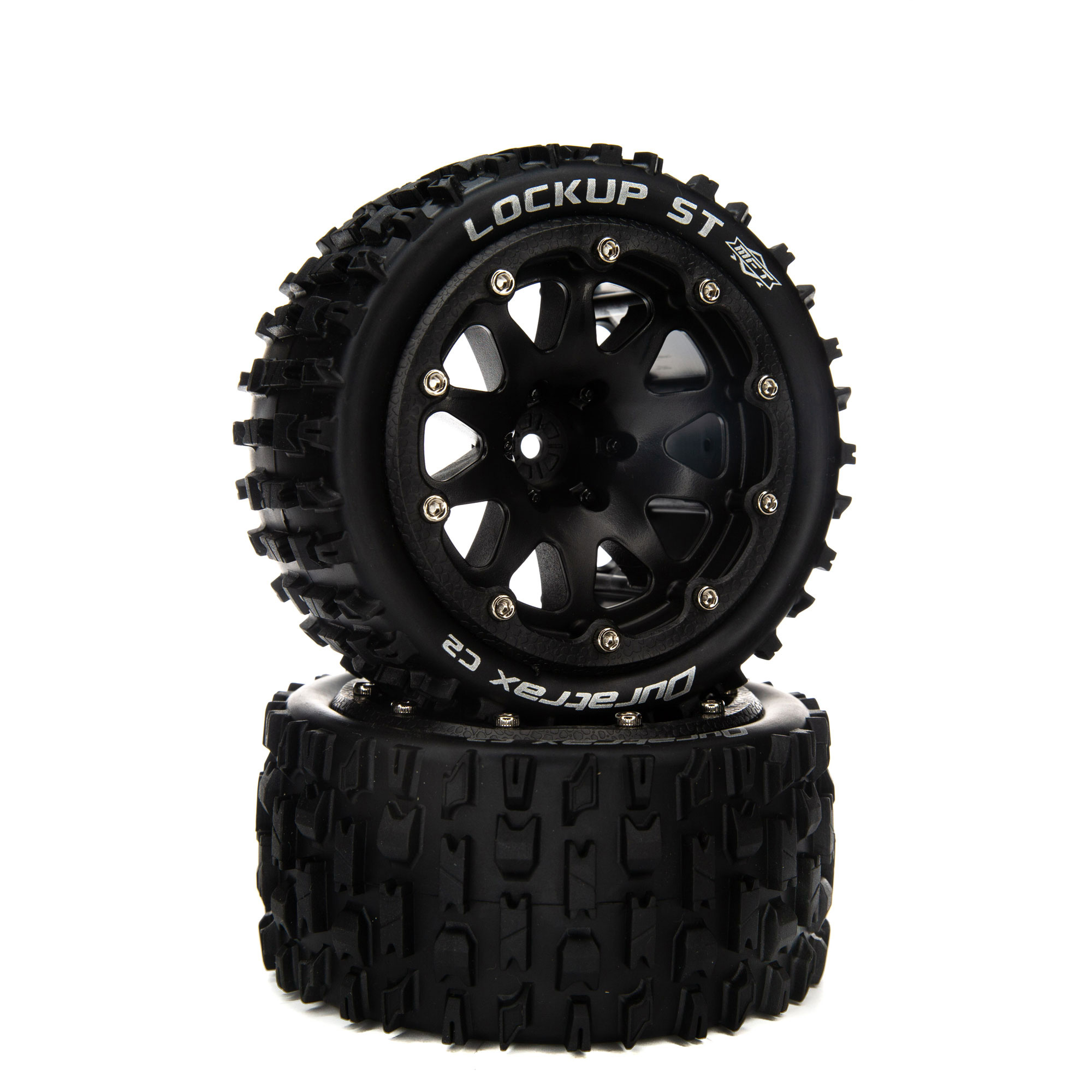 Lockup ST Belted 2.8″ Mounted Front/Rear Tires, 14mm Black (2)