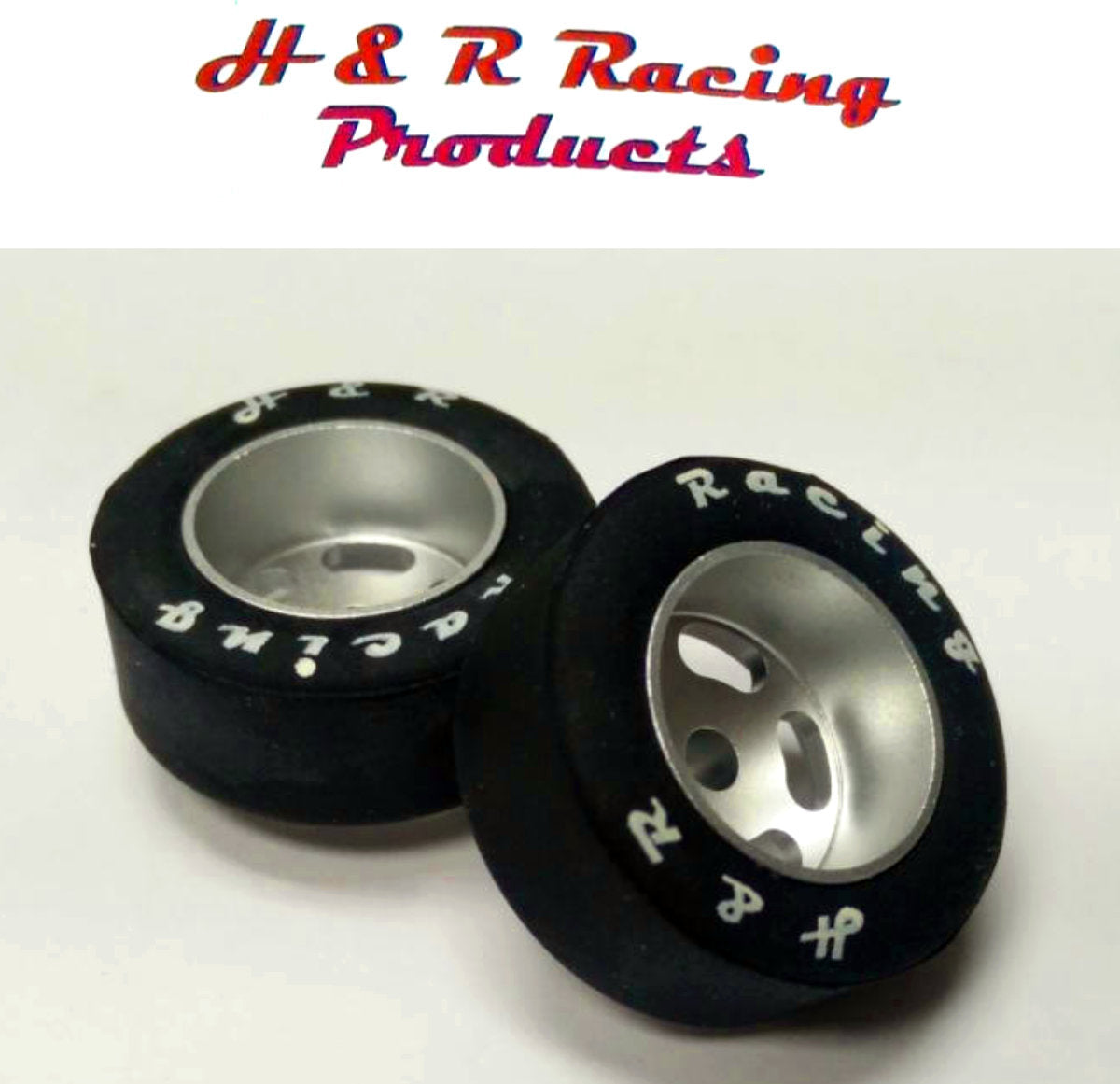 H&R Racing HR1301 Front Rubber Tires 27×12 Wheels 1/24 Slot Car 1/8 Axle