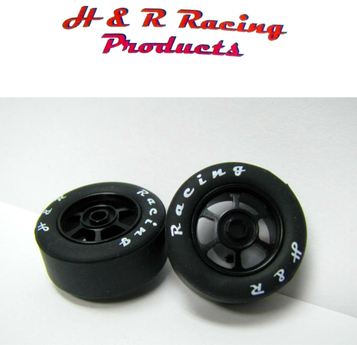 H&R Racing HR1356 Front Silicone Tires 27×12 6 Spoke Wheels 1/24 Slot Car 1/8 Axle