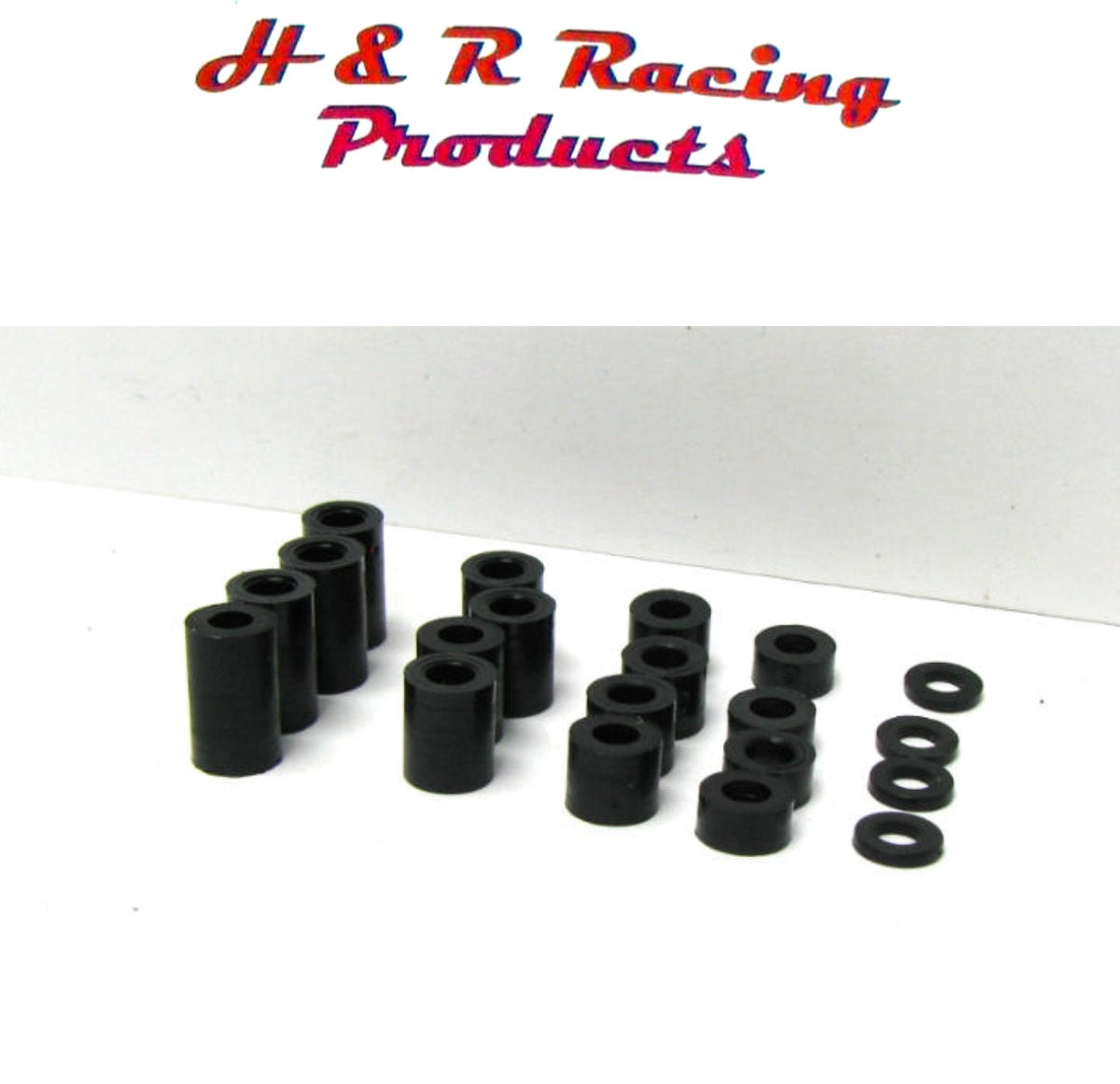 H&R Racing HR601 Plastic Spacers for 1/8″ Axle – Graduated Sizes 1/24 Slot Car