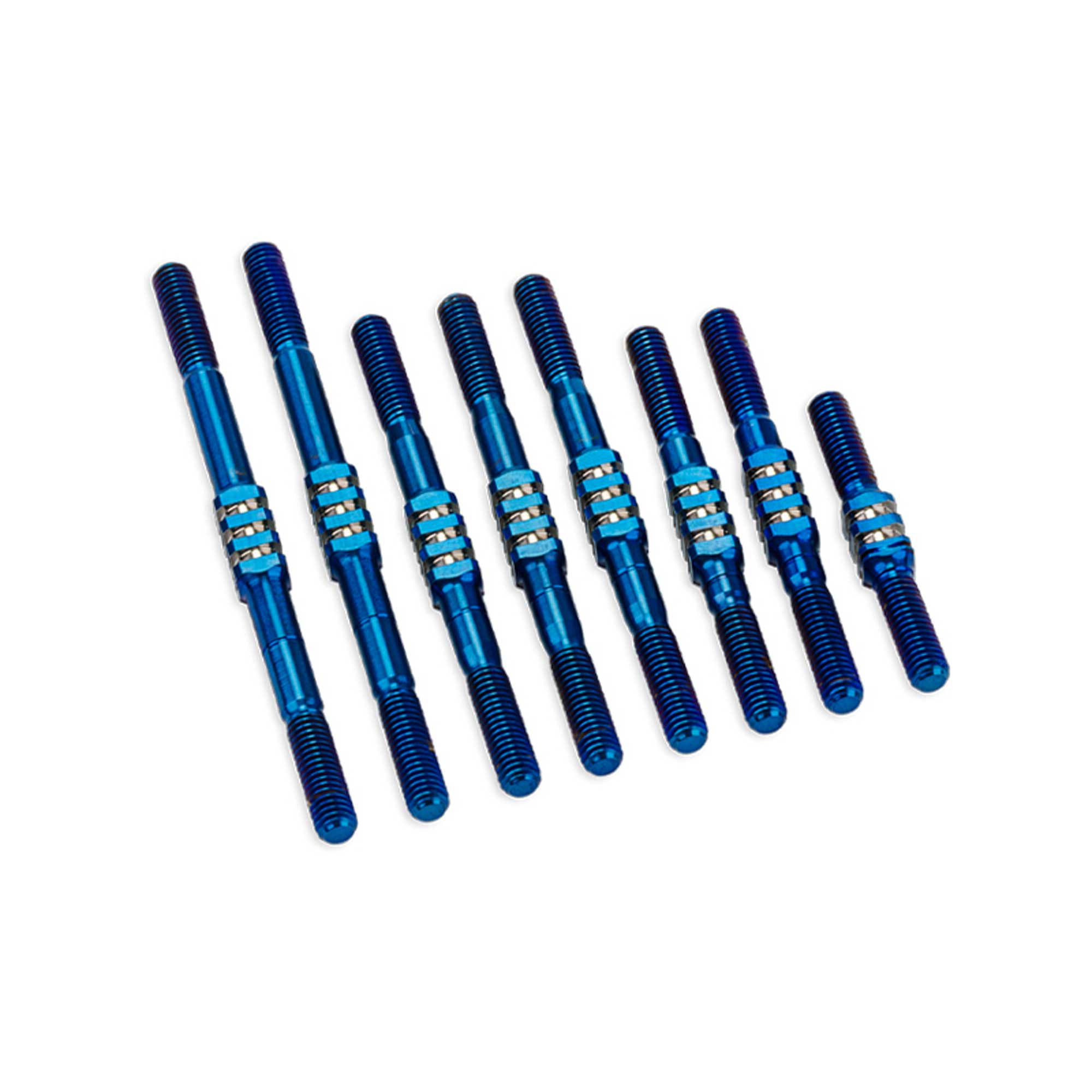 JCO2229-1 Fin Titanium Turnbuckle Set, 1/10 Team Associated RC10 Worlds, Burnt Blue