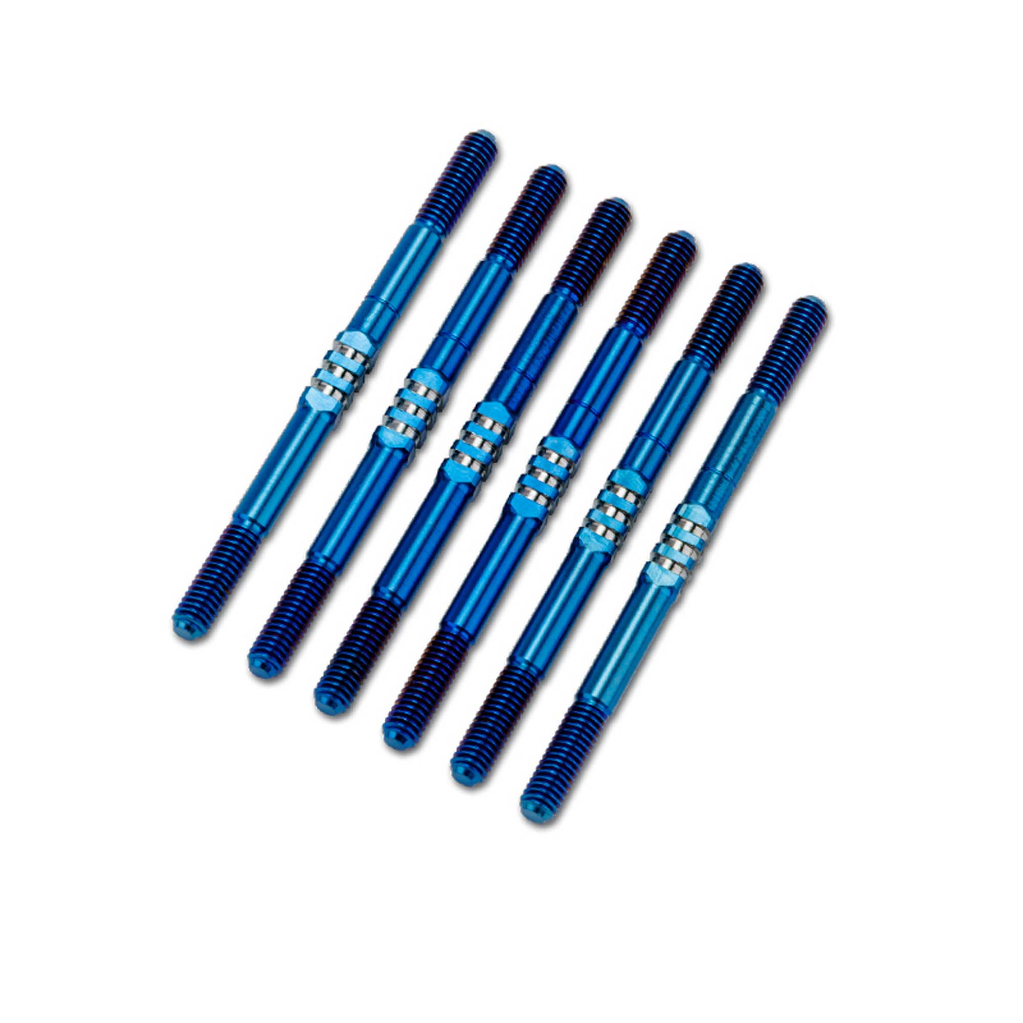 XRAY XB2 2024 3.5 x 55mm Fin Titanium Turnbuckle Set, Burnt Blue (6)