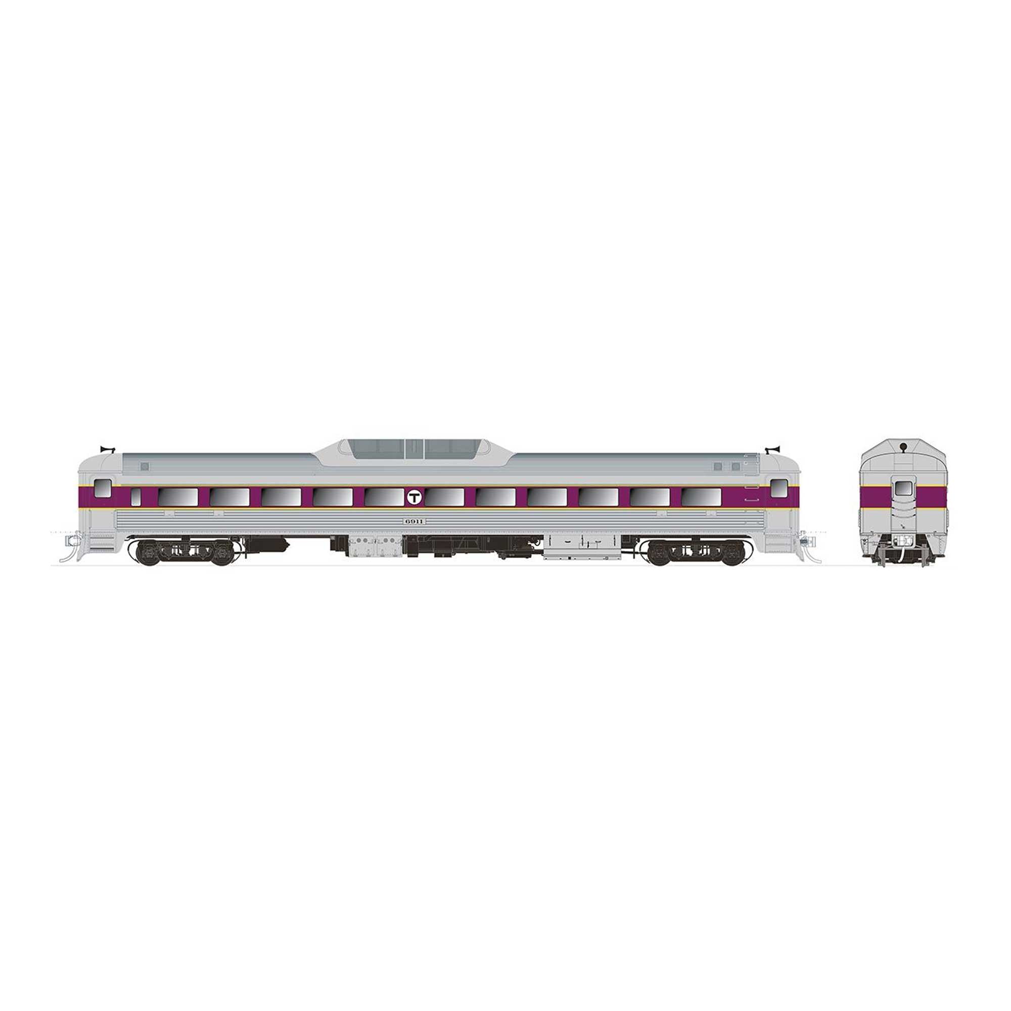 HO Budd RDC-9 (DC/DCC/Sound): MBTA: #6926