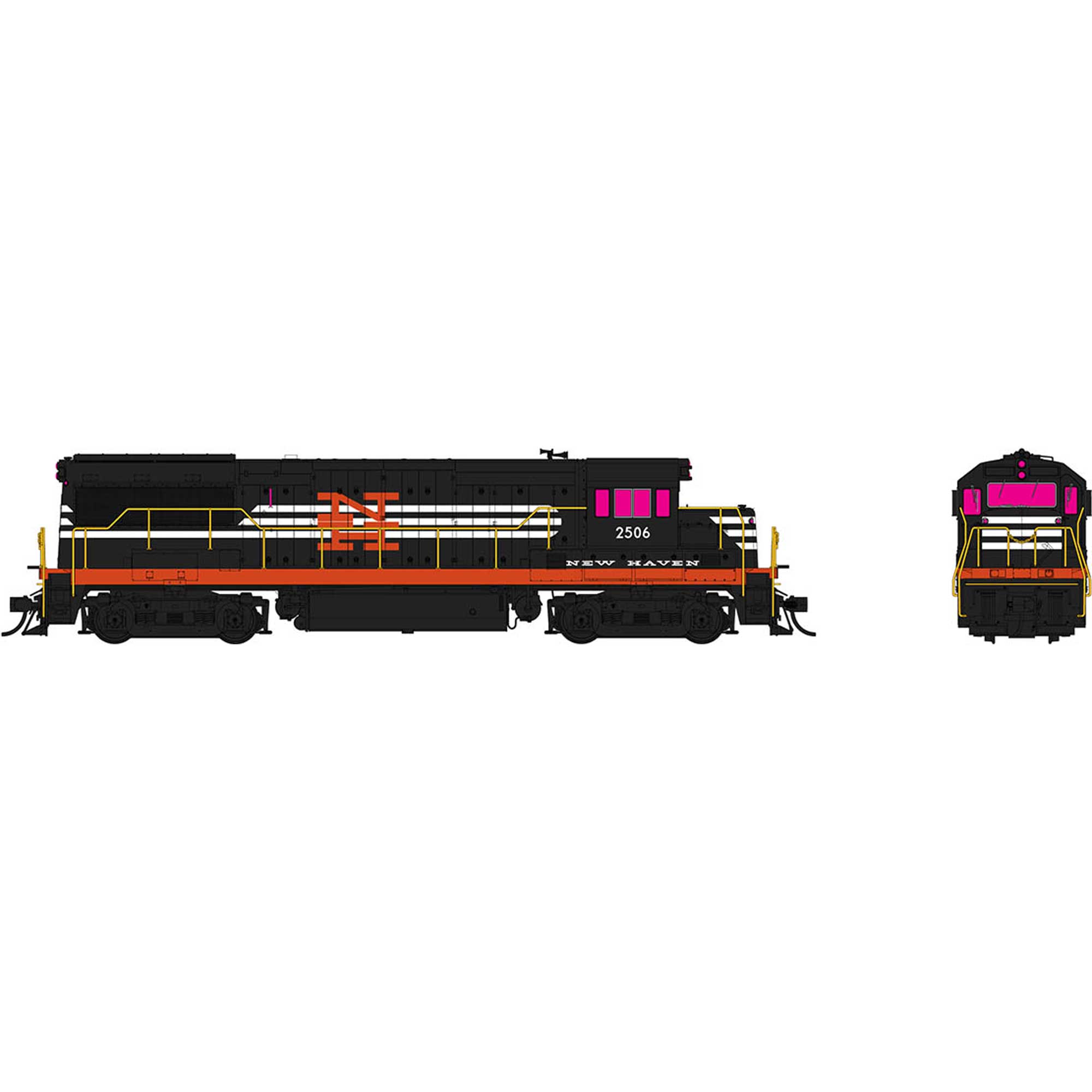 HO GE U25B Low Hood (DC/DCC/Sound): New Haven: #2504