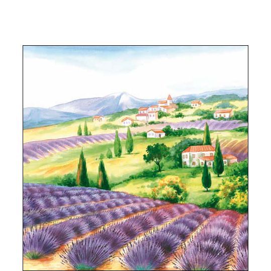 Paper Cocktail Napkin – Lavender Fields