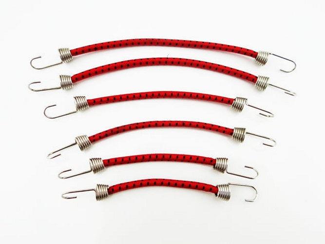 Hot Racing ACC468C12 1/10 Scale Bungee Cord Set (6) – Black Red