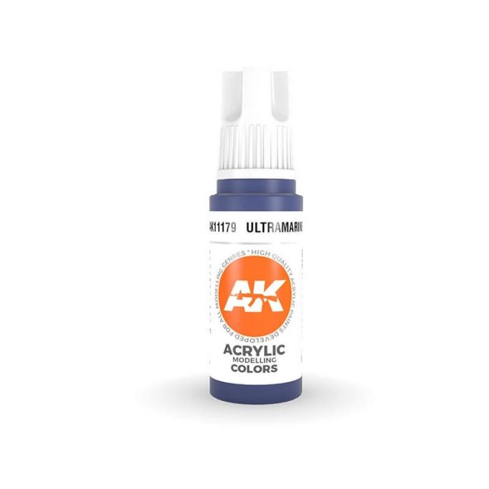 AK Interactive 17ml Bottle Ultramarine 3rd Gen Acrylic Paint