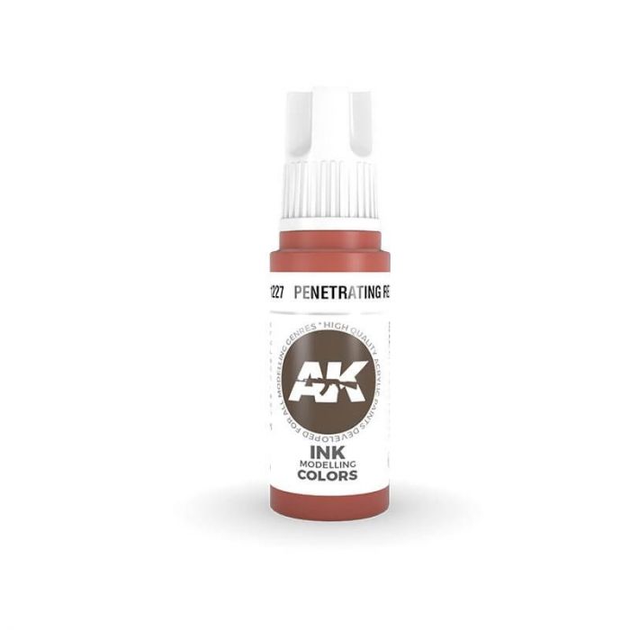 AK Interactive 17ml Bottle Penetrating Red Ink 3rd Gen Acrylic Paint