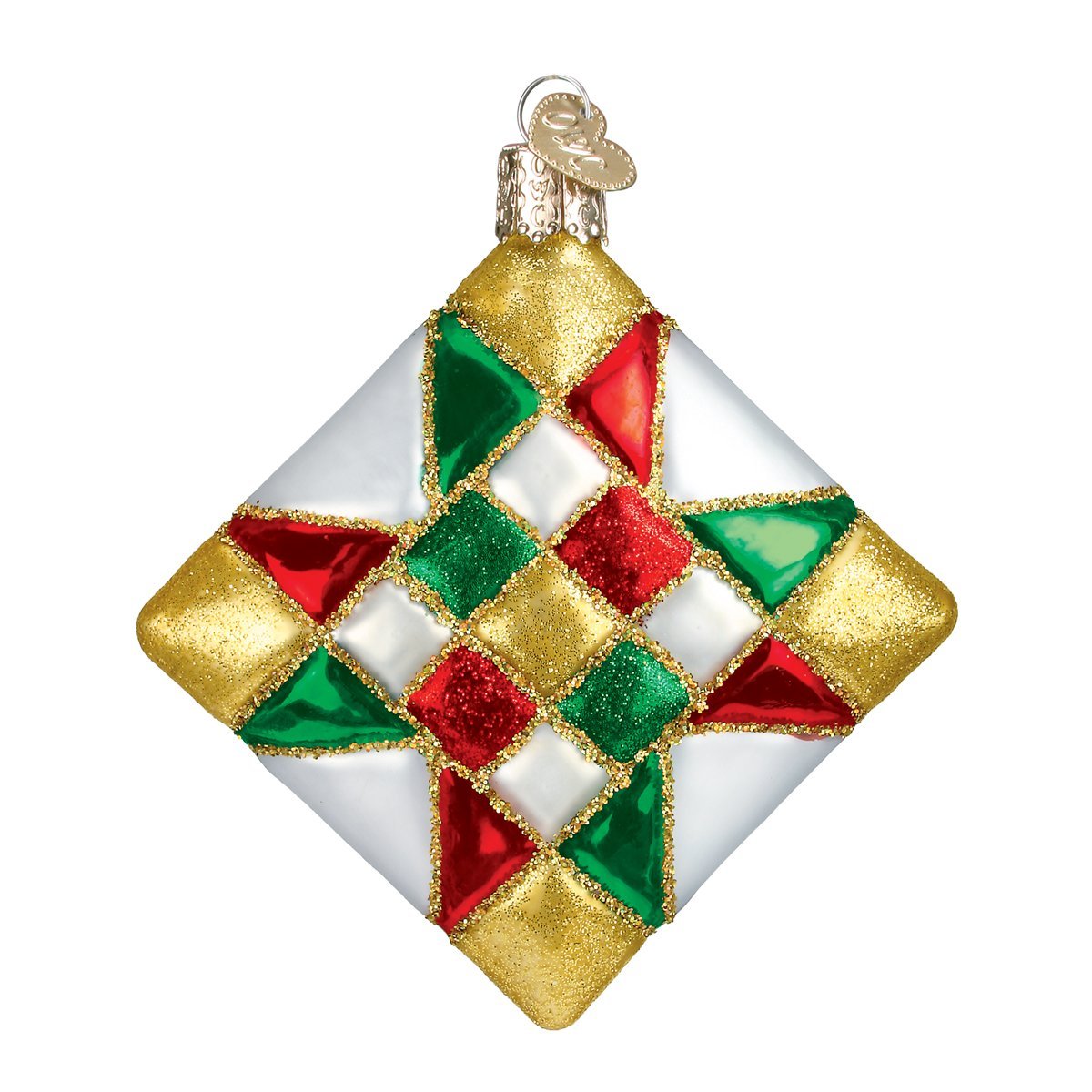 Quilt Square Glass Ornament – Star