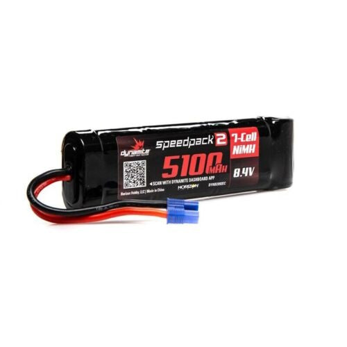 Dynamite DYNB2092EC 8.4V 5100mAh 7-Cell Speedpack2 Flat NiMH Battery: EC3