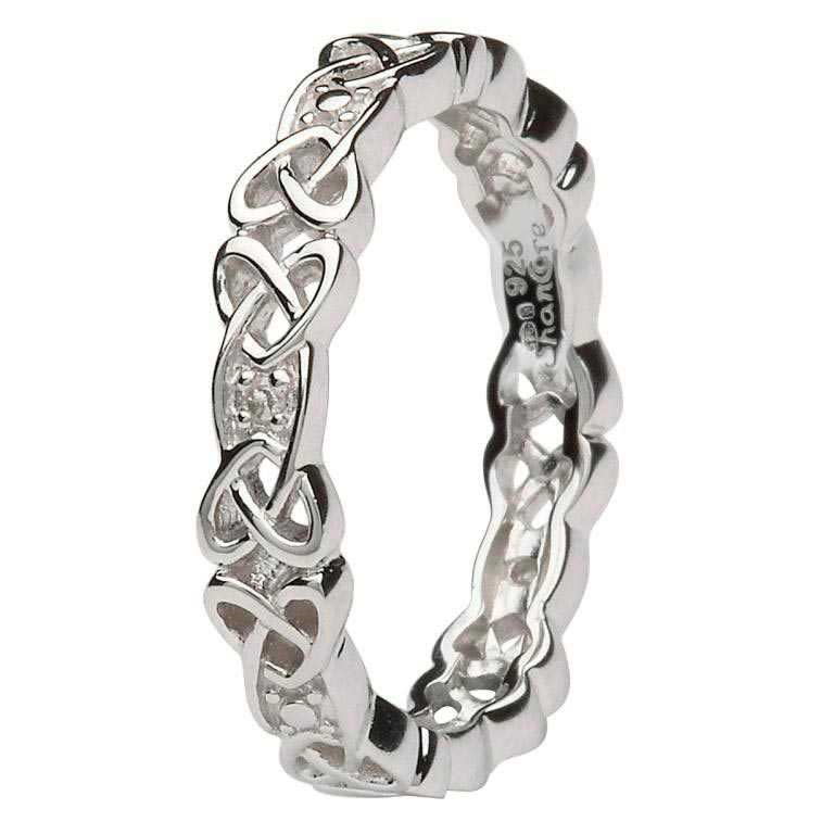 Sterling Silver Diamond Set Celtic Ri…