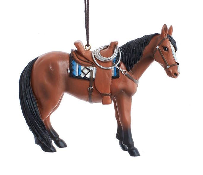 Western Horse Ornament – Dark Brown