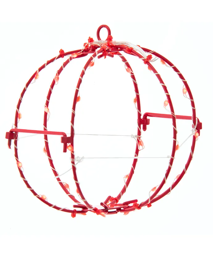 Red LED Foldable Metal Sphere – 6 Inch