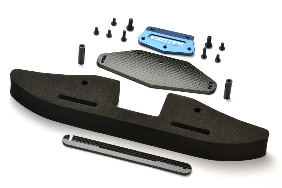 Exotek 2092 Front Bumper Set Aluminum /C arbon Fiber Traxxas Drag Slash