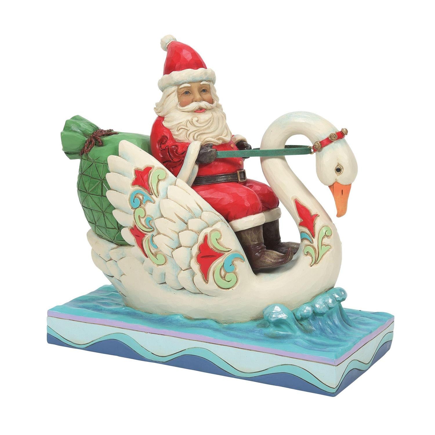 Santa Riding a Swan – Figurine