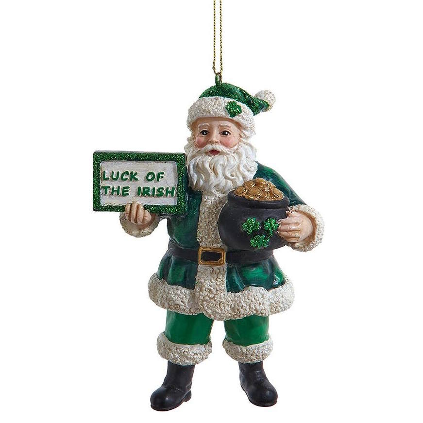 Irish Santa Ornament – Pot of Gold