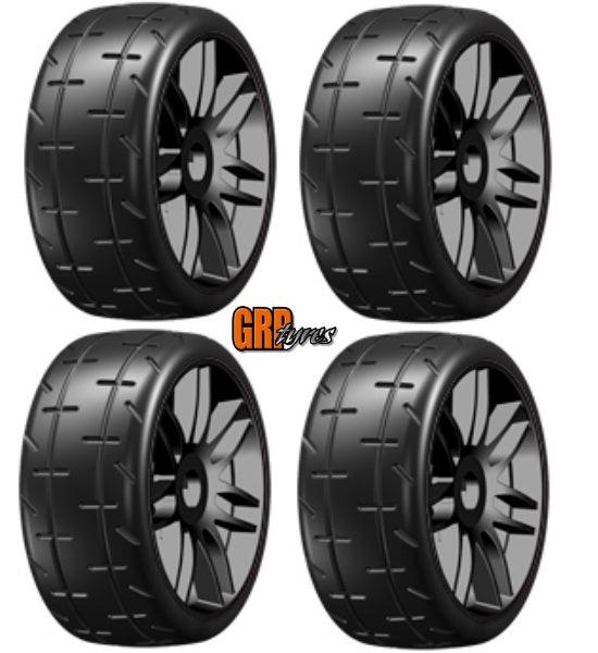 GRP GTX01-S1 GT T01 REVO S1 XXSoft Mounted Belted Tires (4) 1/8 Buggy Spoke Black