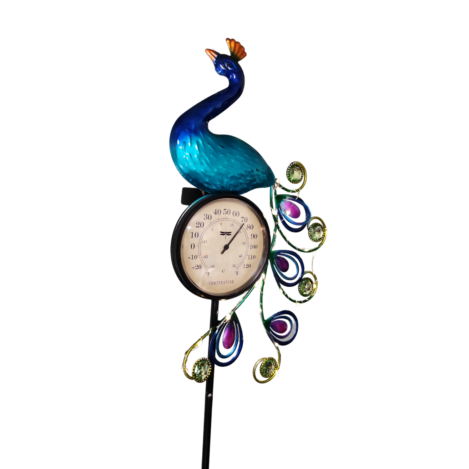 Solar Lighted Metal Peacock Yard Stak…