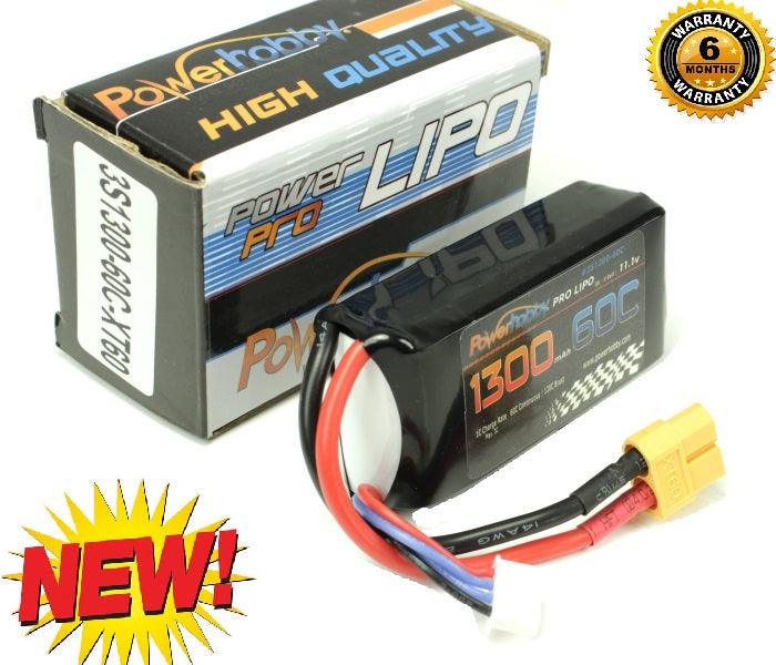 Powerhobby 3S 11.1V 1300mAh 60C Lipo Battery Soft Case 3-Cell w XT60 Connector