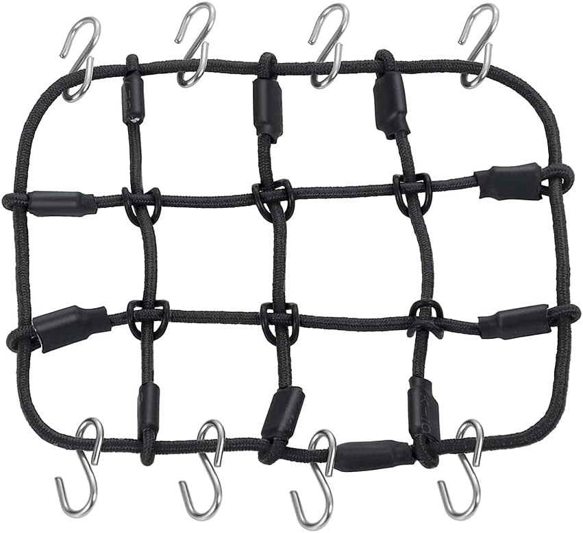 Powerhobby Elastic Roof Rack Luggage Net w Hooks 1/24 Crawler Axial SCX24 Black