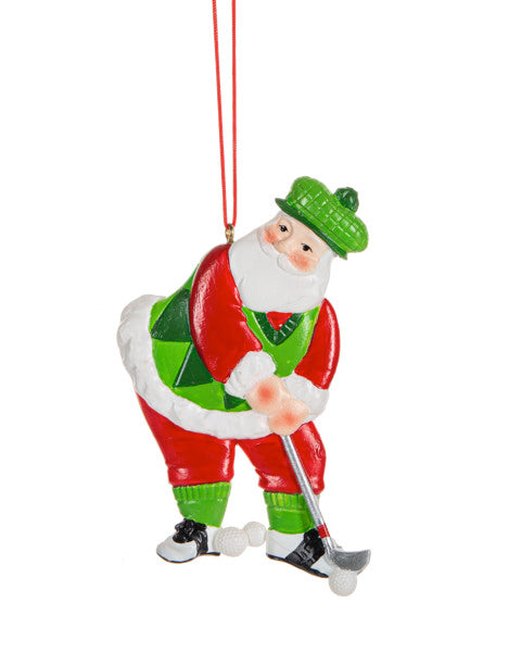 Golfing Santa Ornament