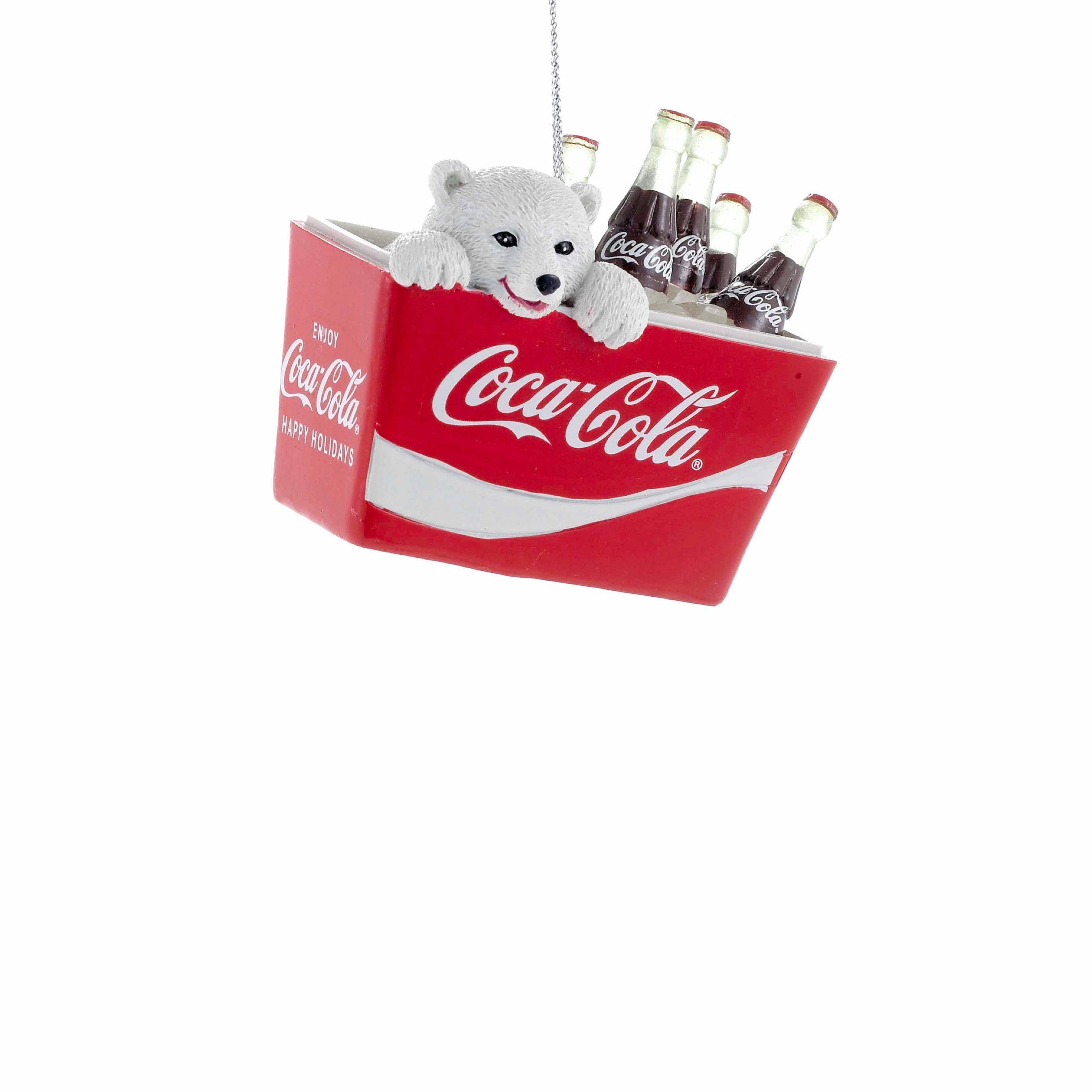 Polar Bear Cub In Coke Cooler Ornament