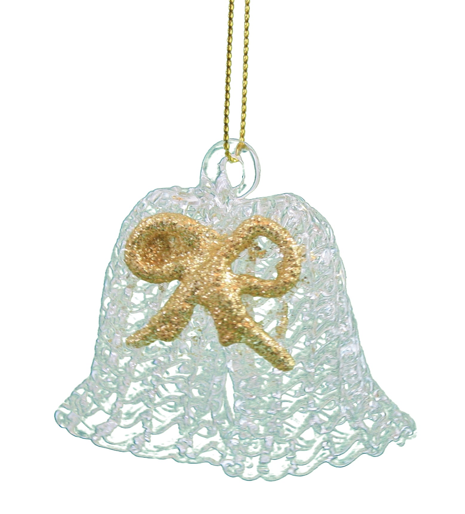 Spunglass Ornament – Gold Wedding Bells