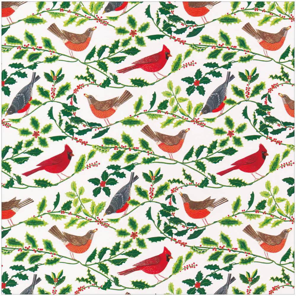 Songbirds and Holly Gift Wrapping Pap…