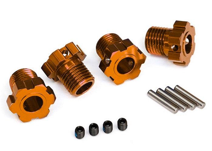 Traxxas 8654A Wheel Hubs Splined 17mm (Orange-Anodized) (4) E-Revo Maxx