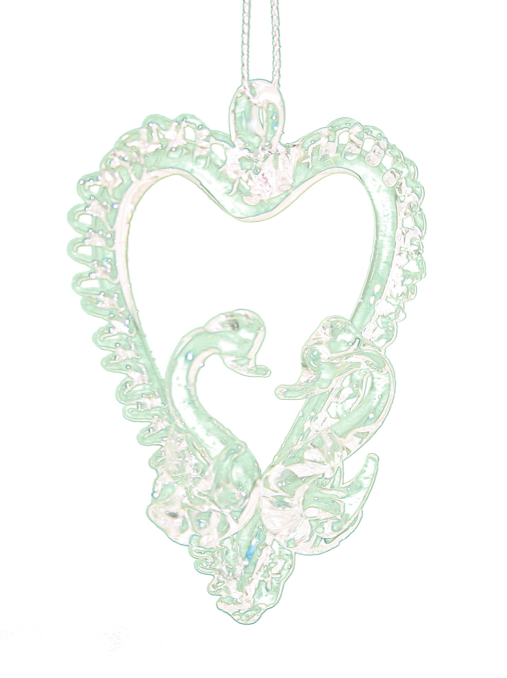 Spunglass Ornament – Clear Heart With…