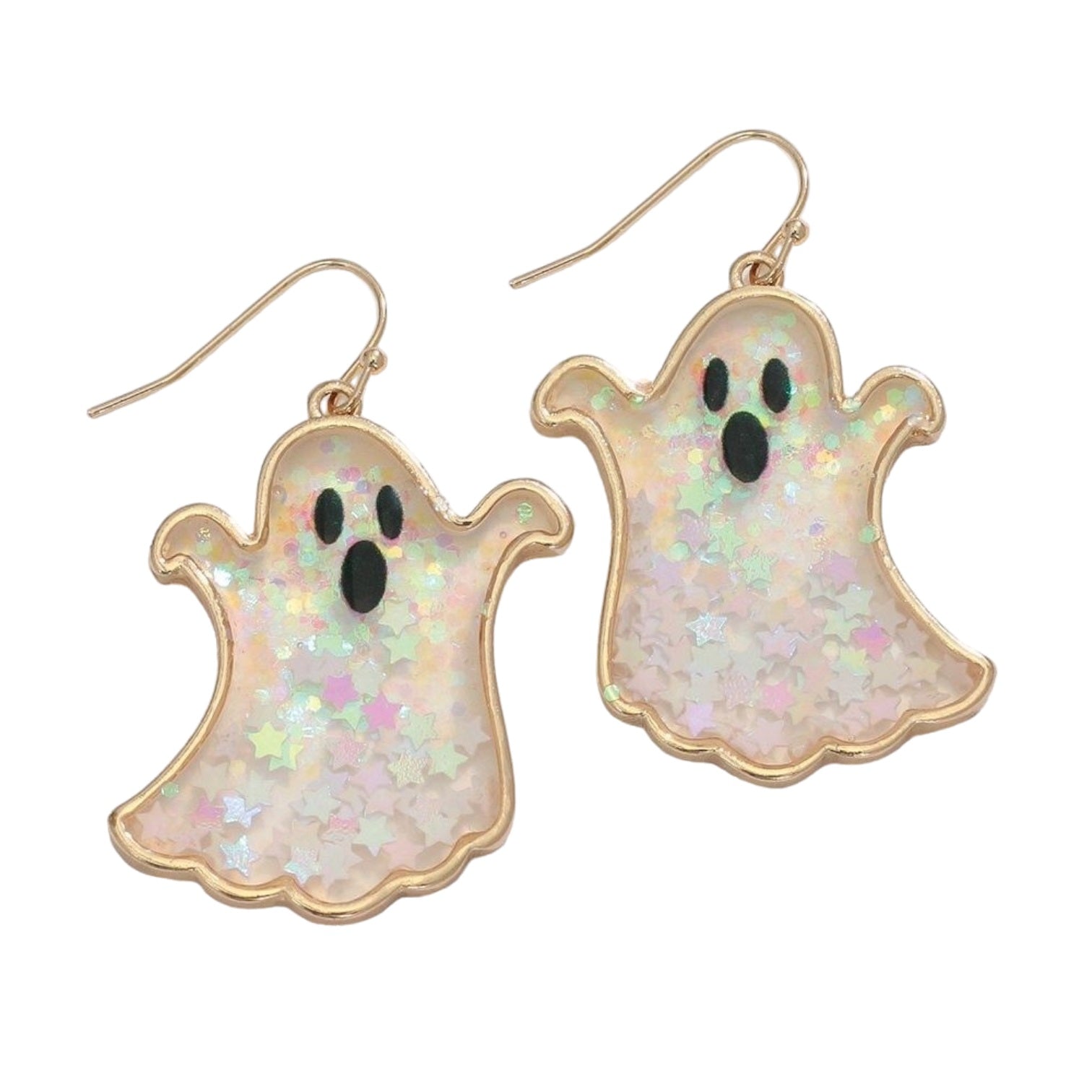 Ghost w Glitter Stars – Earrings