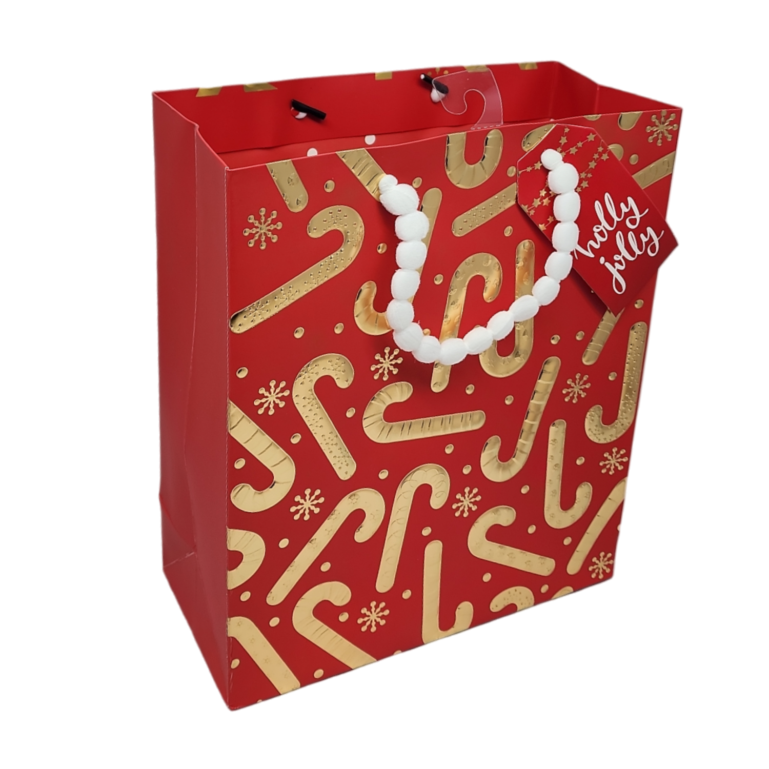 Candy Canes on Red Gift Bag –