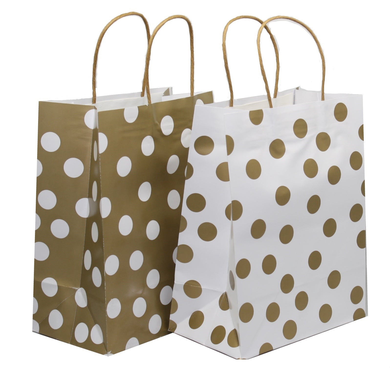 Medium White and Gold Kraft Gift Bag …