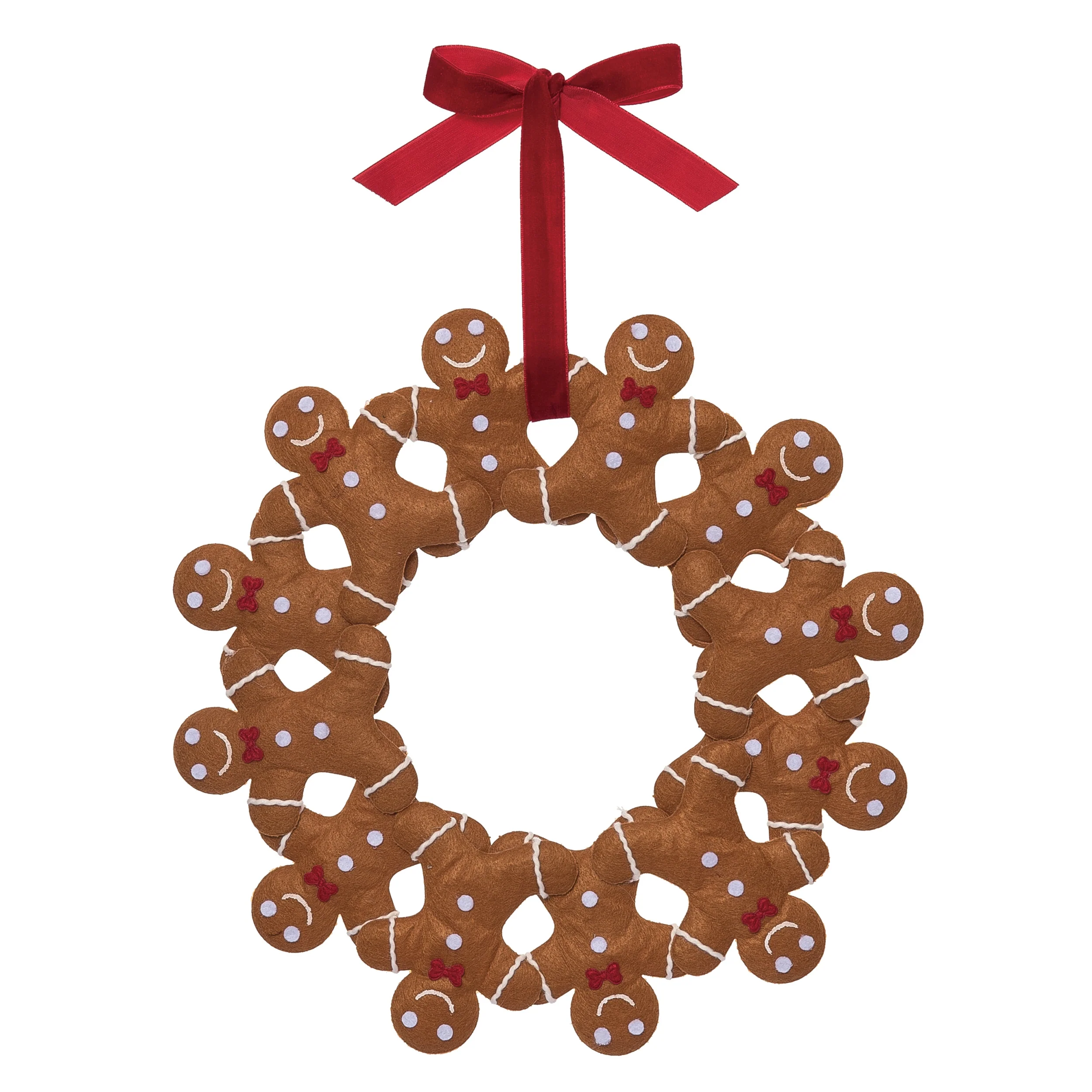 Stuffed Felt Gingerbread Wreath – 12 …